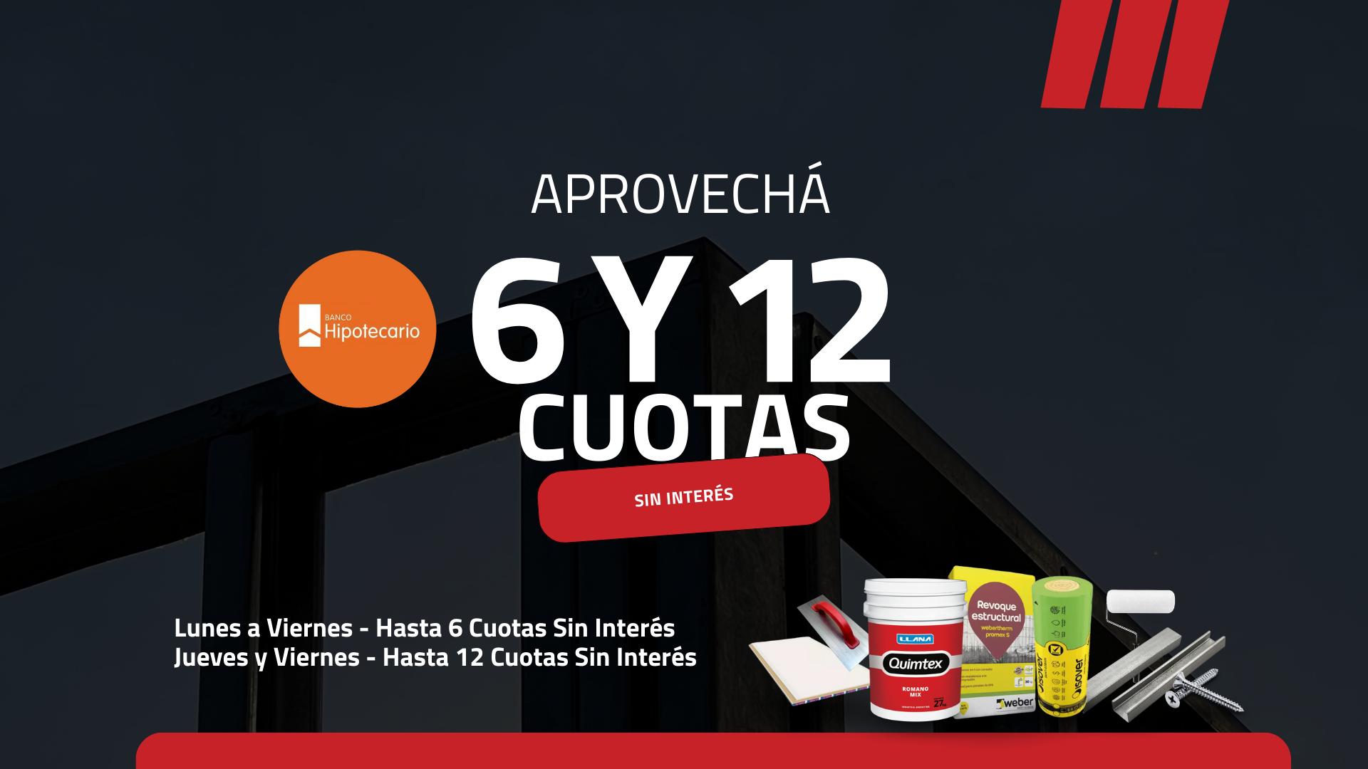 Banner web edifiseco - alianza con banco hipotecario cuotas sin interes