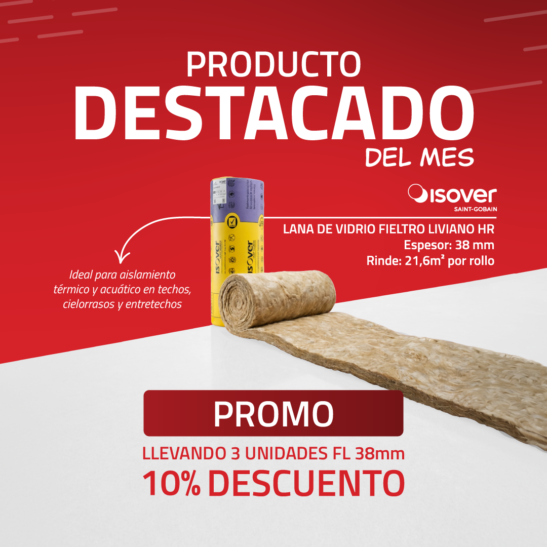 producto destacado abril lana fibra de vidrio impermeabilizacion isover - edifiseco