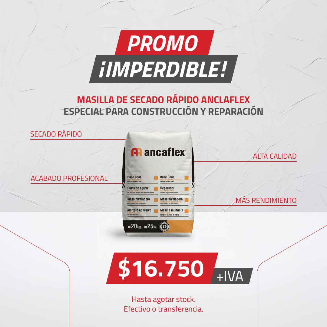 promo imperdible de Edifiseco: masilla de secado rápido ancaflex