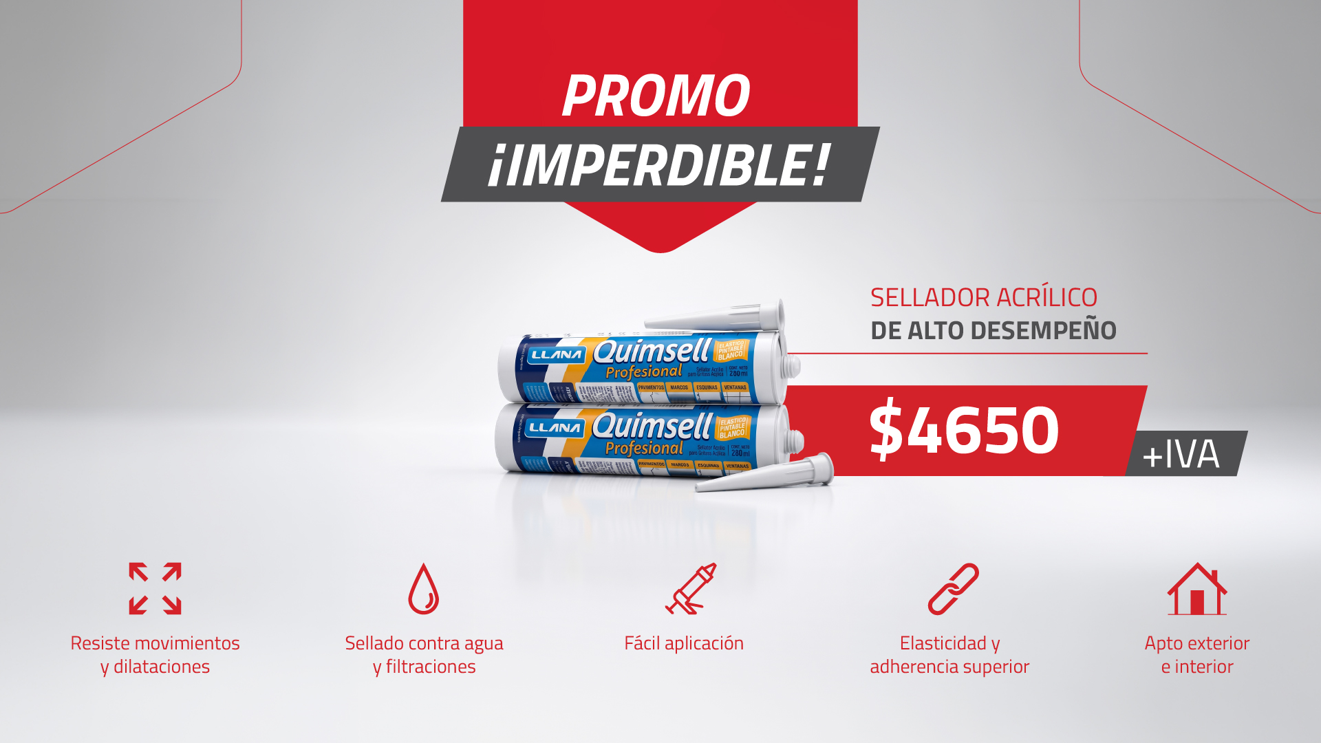 promo imperdible de Edifiseco: sellador acrilico de alto rendimiento