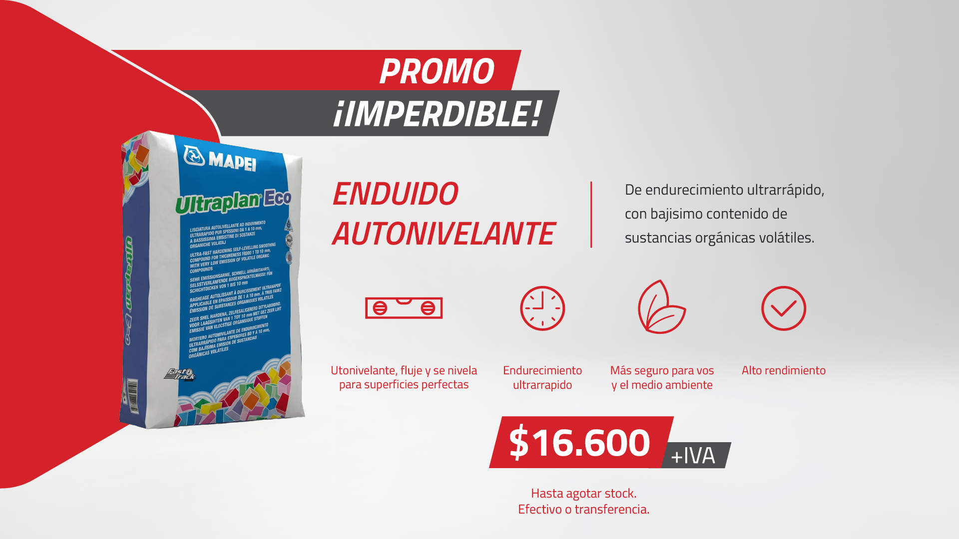 promo imperdible de Edifiseco: enduido autonivelante