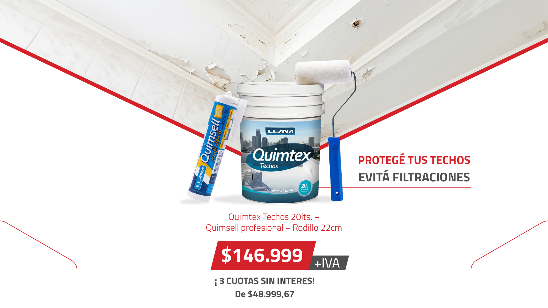 promo imperdible de Edifiseco: pintura quimtex para proteger tus techos y evitar filtraciones